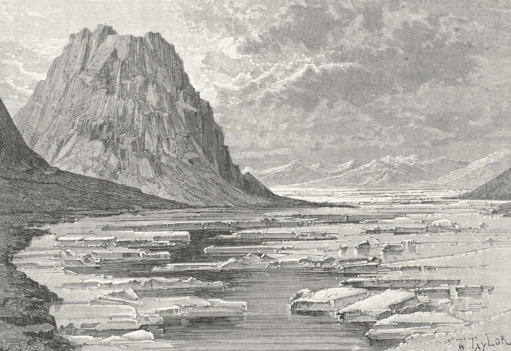 UZBEKISTAN. Ak-Tash Valley & Mountain c1885 old antique vintage print picture